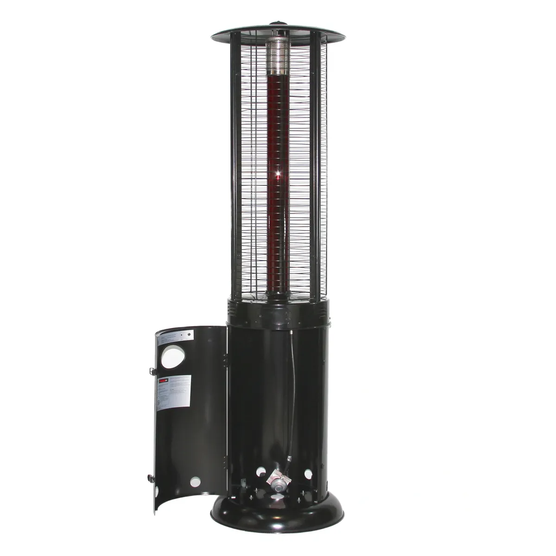 RADtec Ellipse Flame 80" Black with Ruby Glass Propane Patio Heater