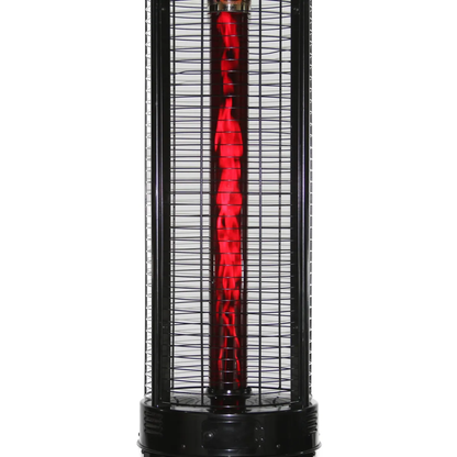 RADtec Ellipse Flame 80" Black with Ruby Glass Propane Patio Heater