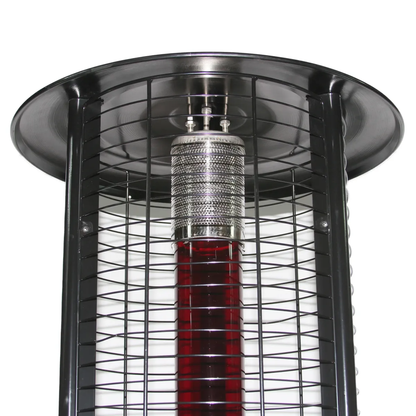 RADtec Ellipse Flame 80" Black with Ruby Glass Propane Patio Heater