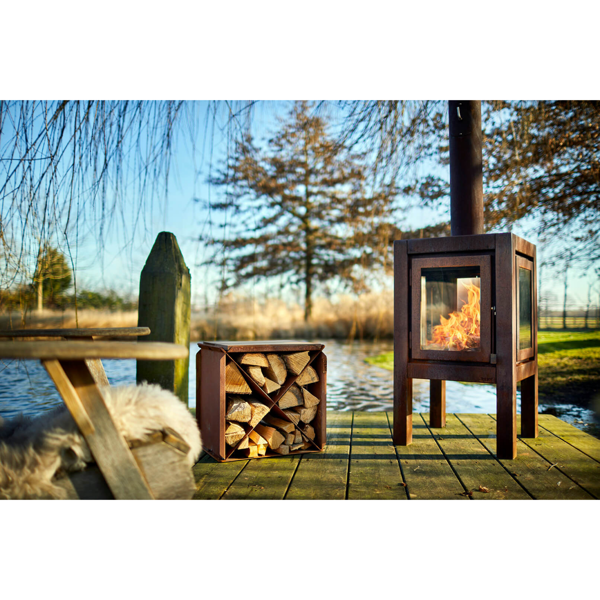 RB73 BloX 2mm CorTen Steel Wood Storage