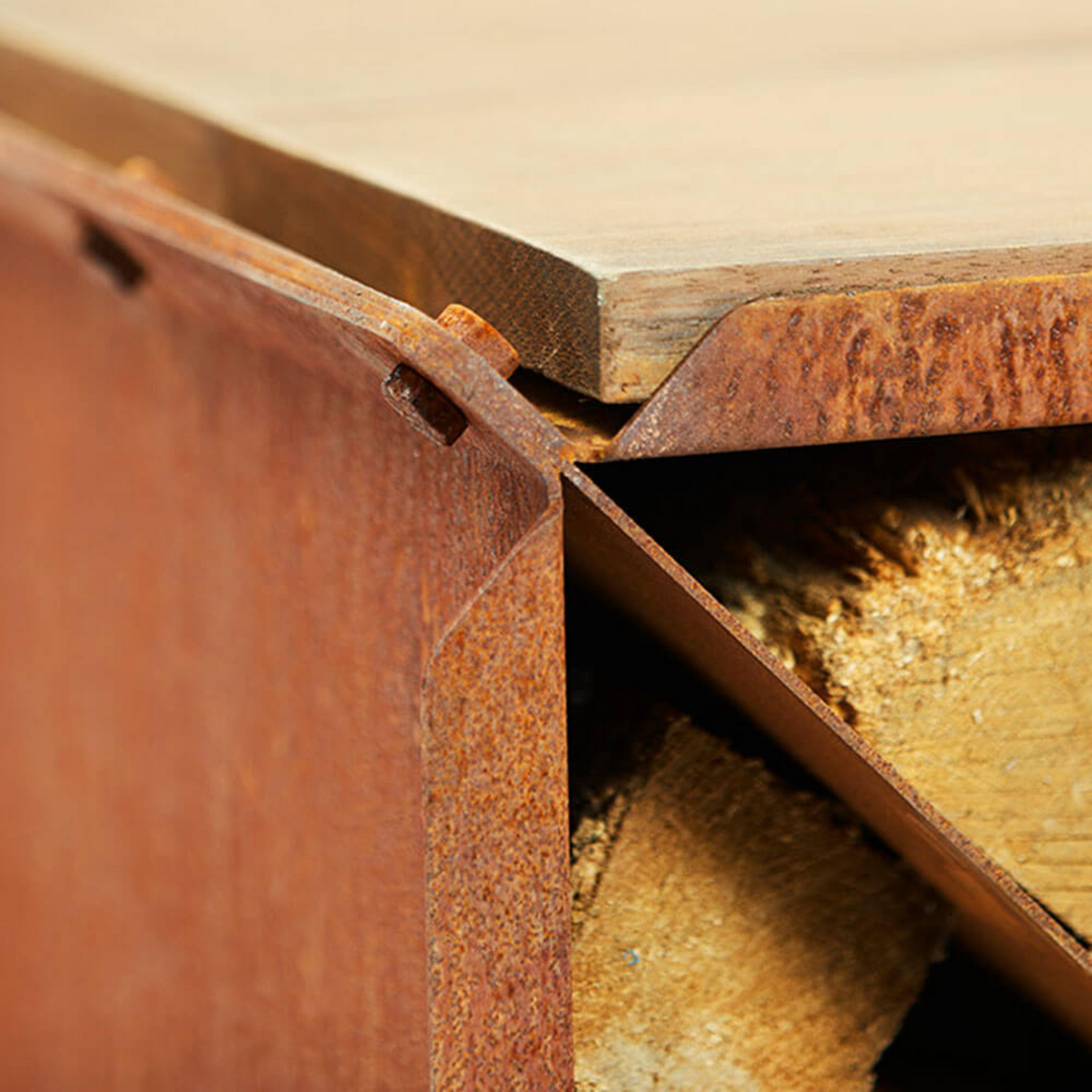 RB73 BloX 2mm CorTen Steel Wood Storage