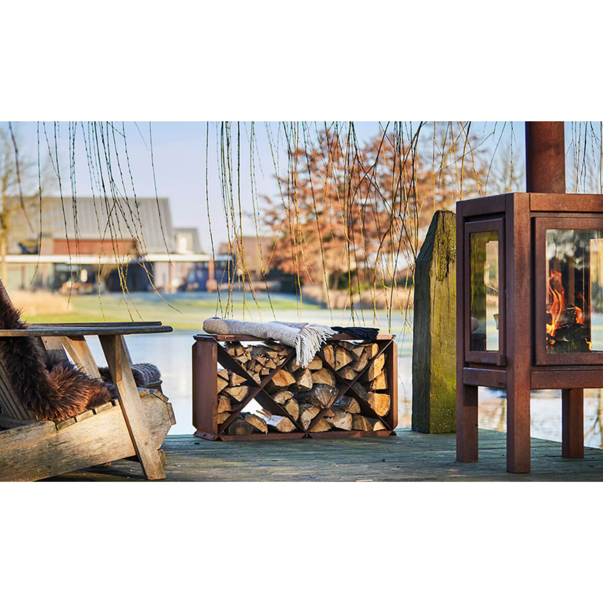 RB73 BloXX 2mm CorTen Steel Wood Storage
