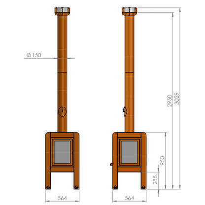 RB73 Fennek 50 4-Sided Glass Fireplace