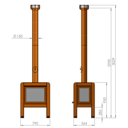 RB73 Fennek 80 4-Sided Glass Fireplace