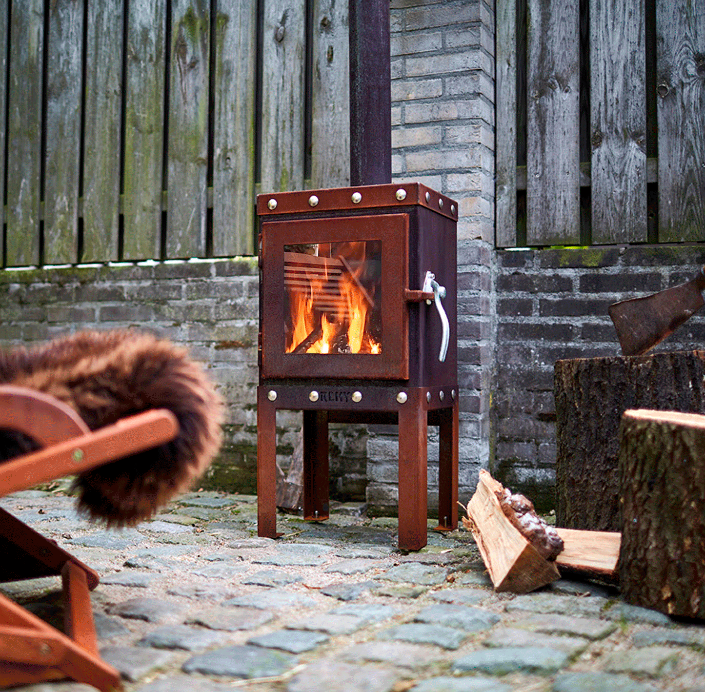 RB73 Piqua Compact CorTen Steel Wood Stove