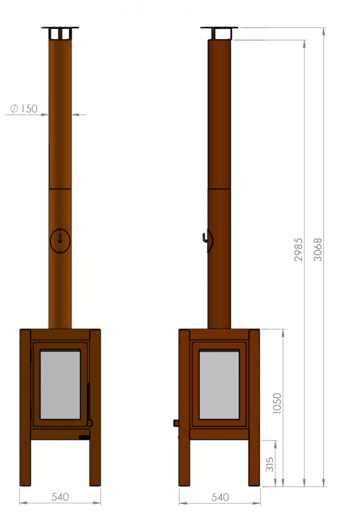 RB73 Quaruba XXL 3-Sided Glass Fireplace