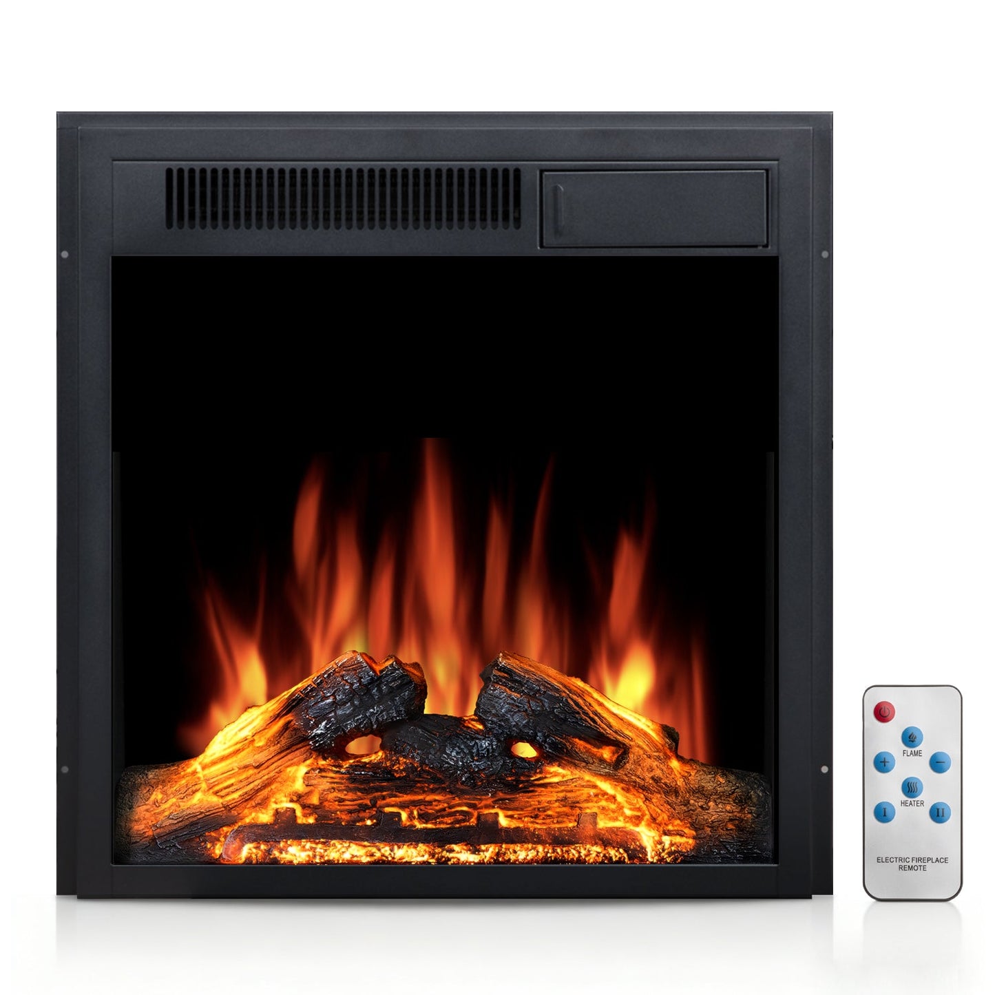 R.W.FLAME 23" Black 750W-1500W Electric Fireplace Insert With 5-Flame Brightness Settings