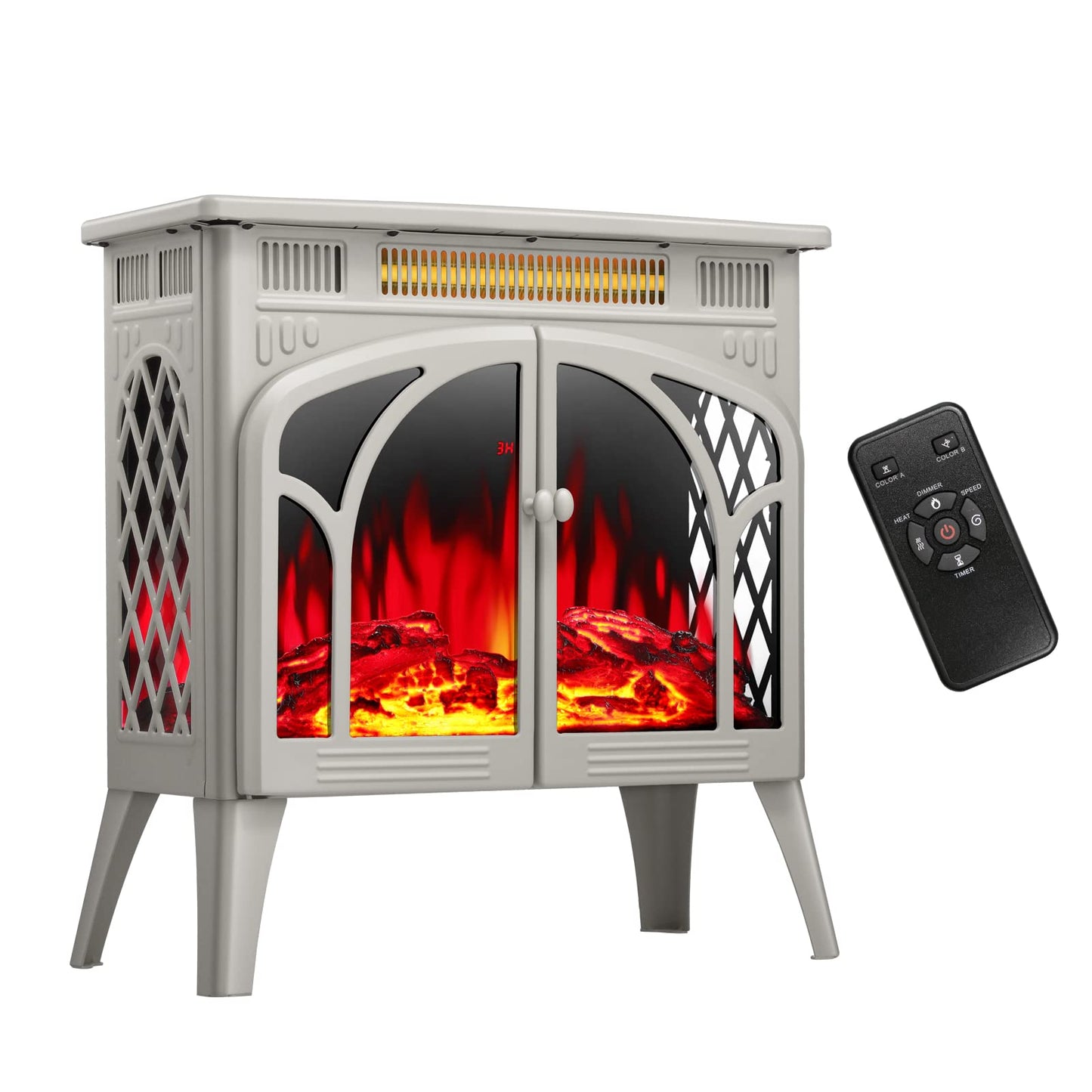 R.W.FLAME 24" Beige Electric Fireplace Stove Heater