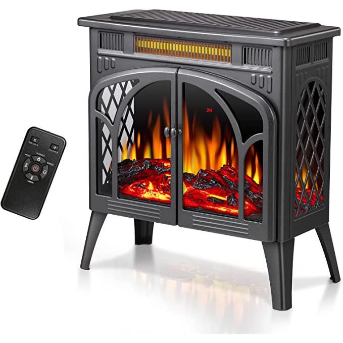 R.W.FLAME 24" Grey Electric Fireplace Stove Heater