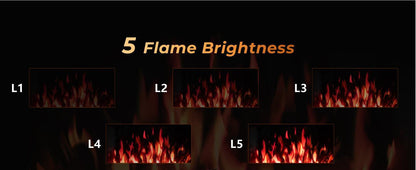 R.W.FLAME 39" Black 750W-1500W Electric Fireplace Insert With Remote Adjustable Temperature and Flame