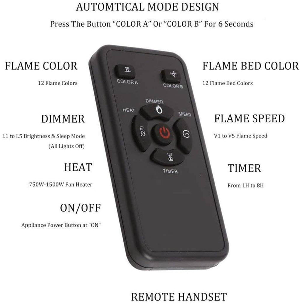 R.W.FLAME Remote Handset of Electric Fireplace