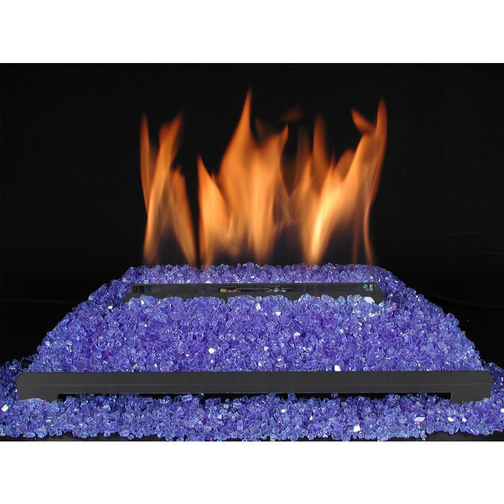 Rasmussen 24" to 30" Cobalt Blue Reflective Glass FireGlitter Set with Variable Remote Standing Pilot in Valve Vanisher - Natural Gas