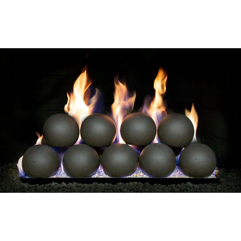 Real Fyre 4" 34 Pcs Epic Black Fyre Spheres for 30" P45 Pan Burner