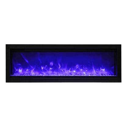 Remii by Amantii 100" WM-B Series Electric Fireplace with Glass and Black Steel Surround