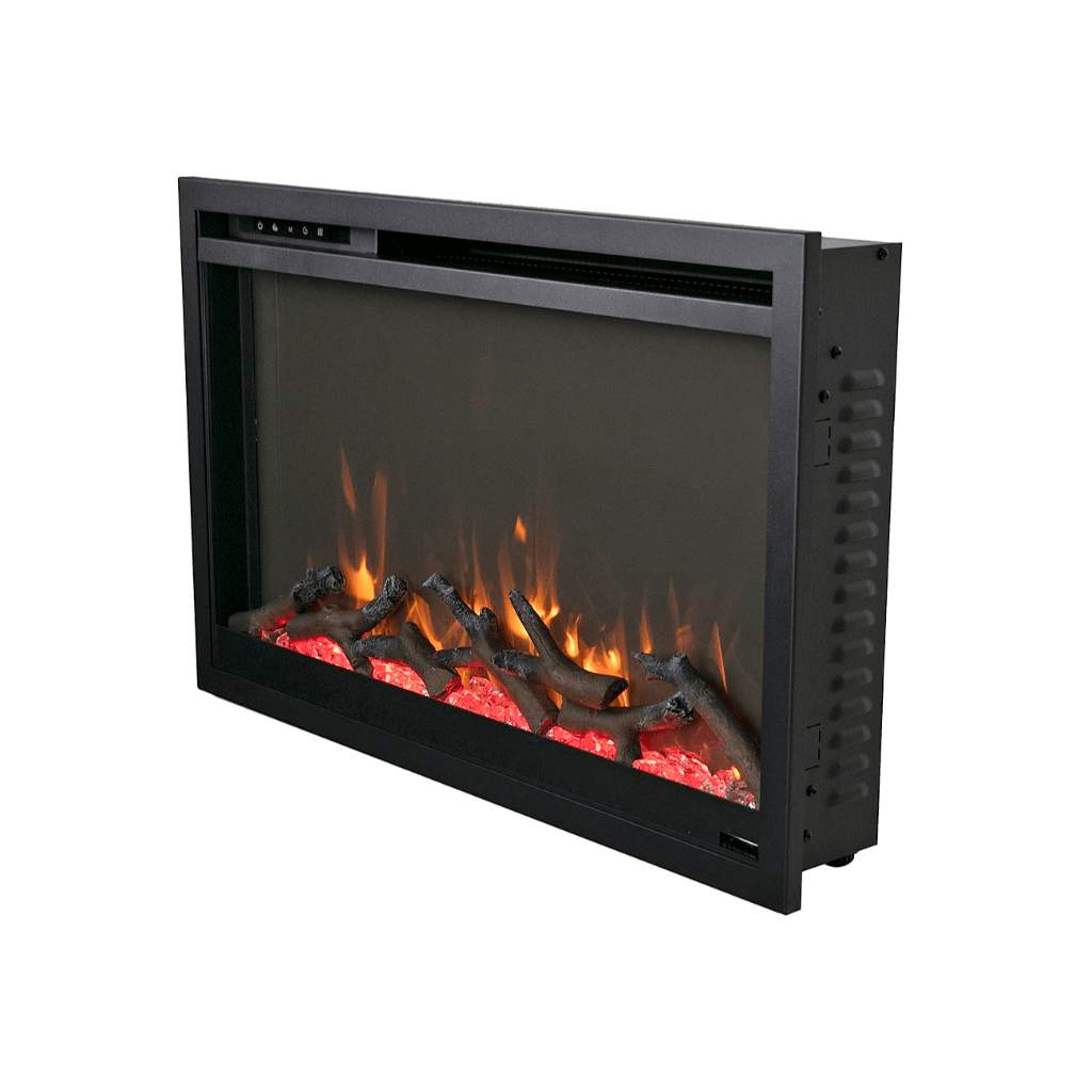 Remii by Amantii 26" Classic Extra Slim Built In Electric Fireplace with Black Steel Surround