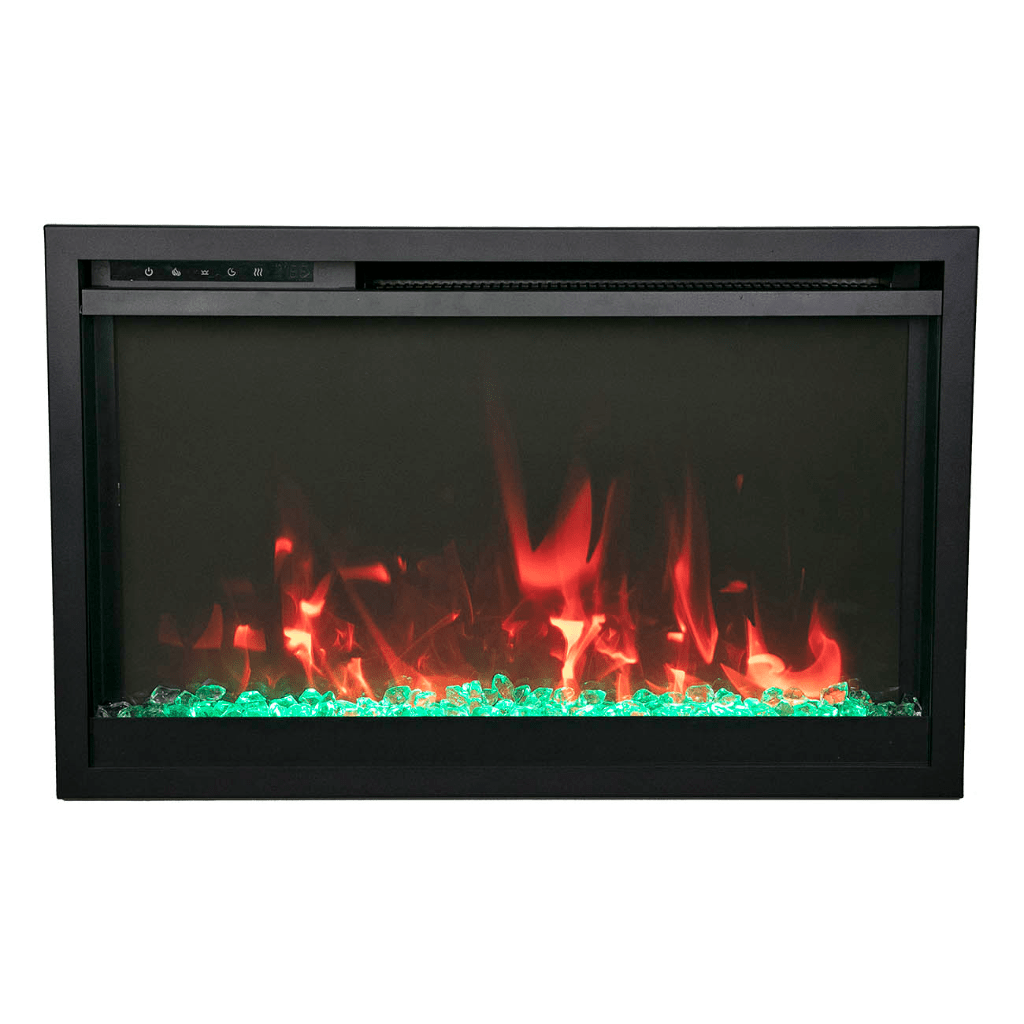 Remii by Amantii 30" Classic Extra Slim Built In Electric Fireplace with Black Steel Surround
