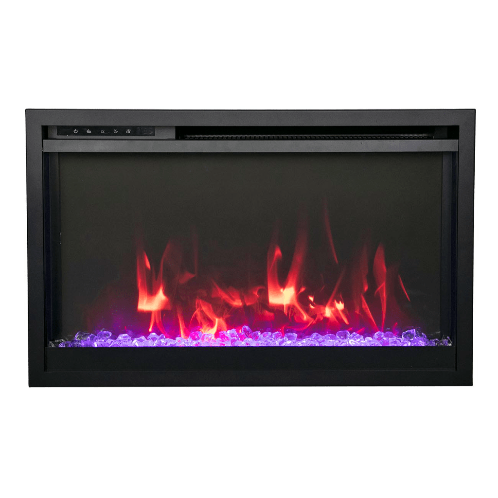 Remii by Amantii 30" Classic Extra Slim Built In Electric Fireplace with Black Steel Surround