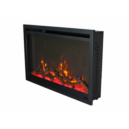 Remii by Amantii 33" Classic Extra Slim Built In Electric Fireplace with Black Steel Surround