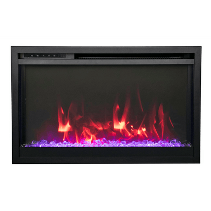 Remii by Amantii 33" Classic Extra Slim Built In Electric Fireplace with Black Steel Surround