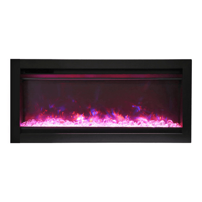 Remii by Amantii 34" WM-B Series Electric Fireplace with Glass and Black Steel Surround