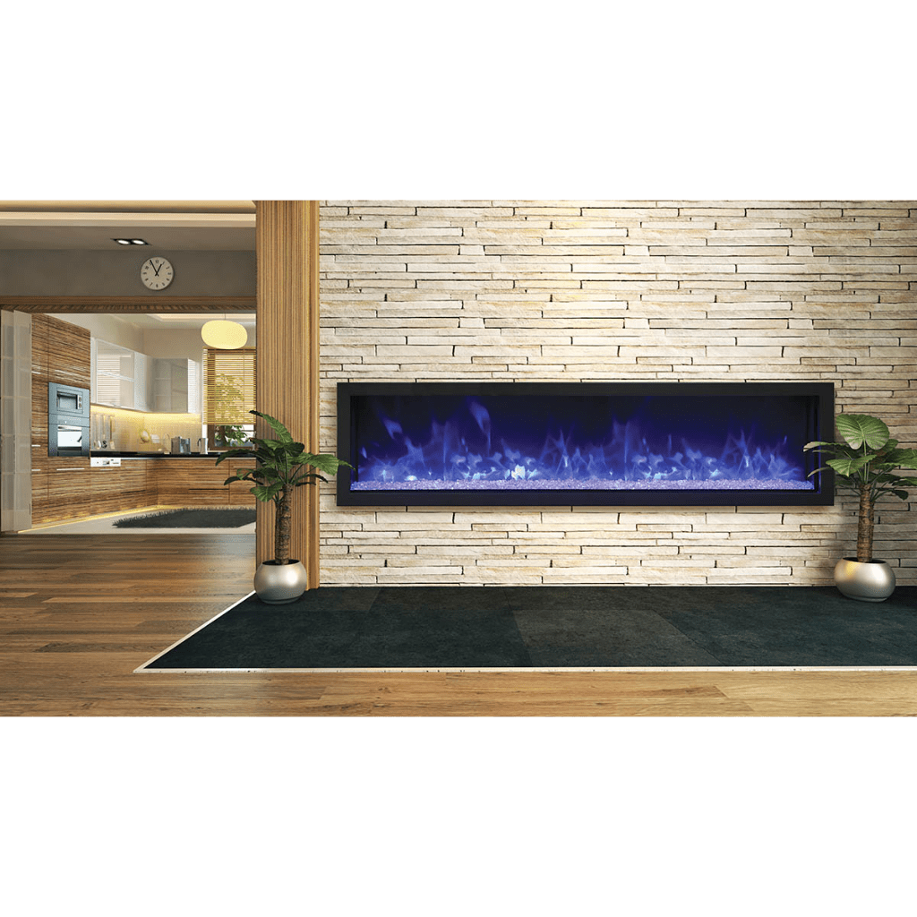 Remii by Amantii 35" Extra Slim Series Built-in Electric Fireplace with Black Steel Surround