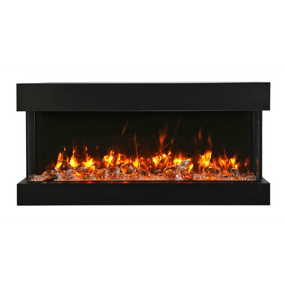 Remii by Amantii 40" BAY-SLIM Series 3 Sided Glass Electric Fireplace