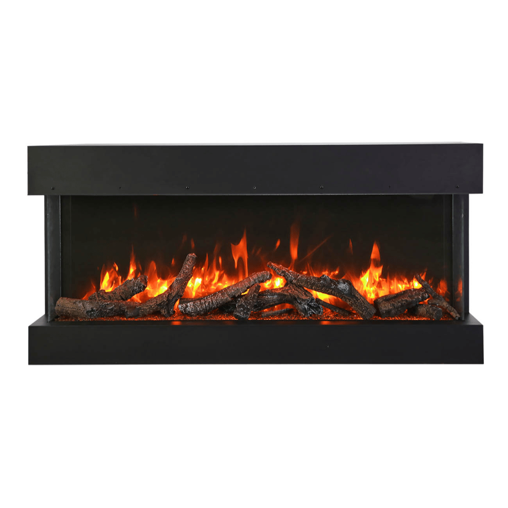 Remii by Amantii 40" BAY-SLIM Series 3 Sided Glass Electric Fireplace