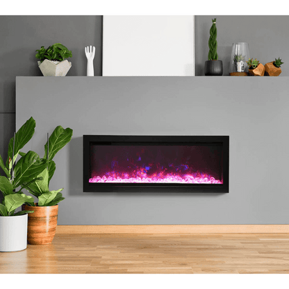 Remii by Amantii 42" WM-B Series Electric Fireplace with Glass and Black Steel Surround