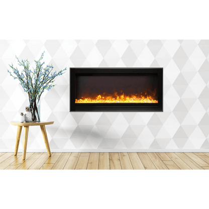 Remii by Amantii 50" WM-B Series Electric Fireplace with Glass and Black Steel Surround
