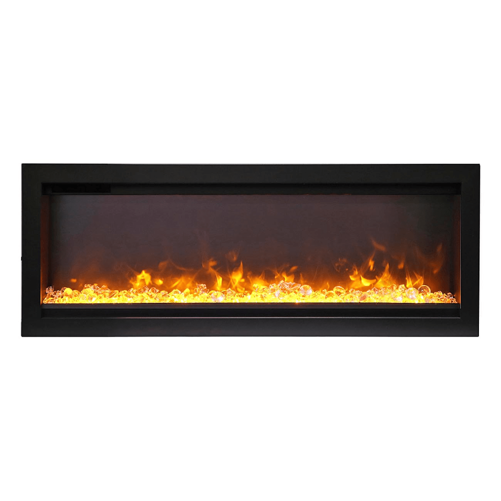 Fireplace Remii by Amantii 50″ WM-B Series Electric Fireplace with Glass and Black Steel Surround