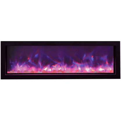 Remii by Amantii 55" Extra Slim Series Built-in Electric Fireplace with Black Steel Surround