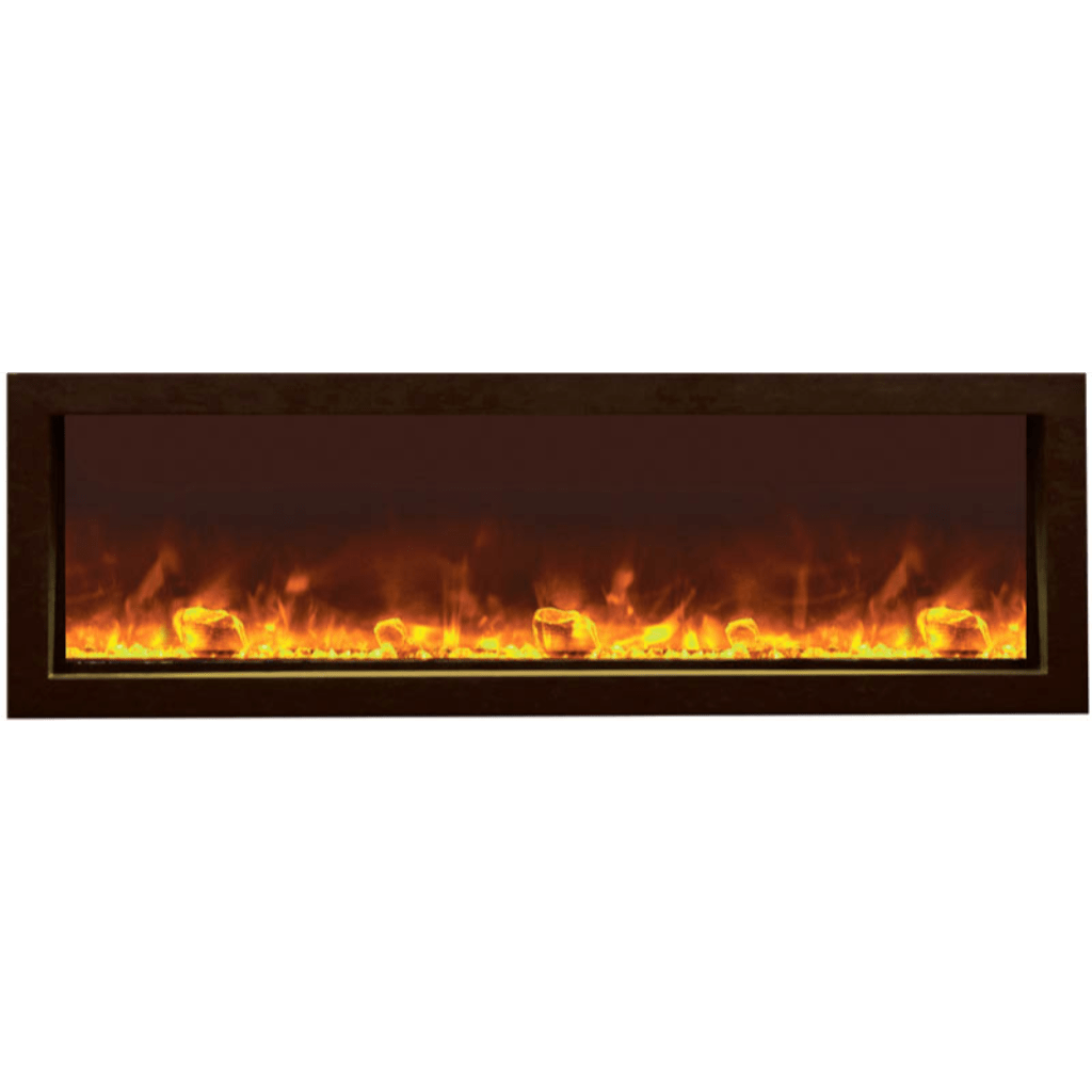 Fireplace Remii by Amantii 55″ Extra Slim Series Built-in Electric Fireplace with Black Steel Surround
