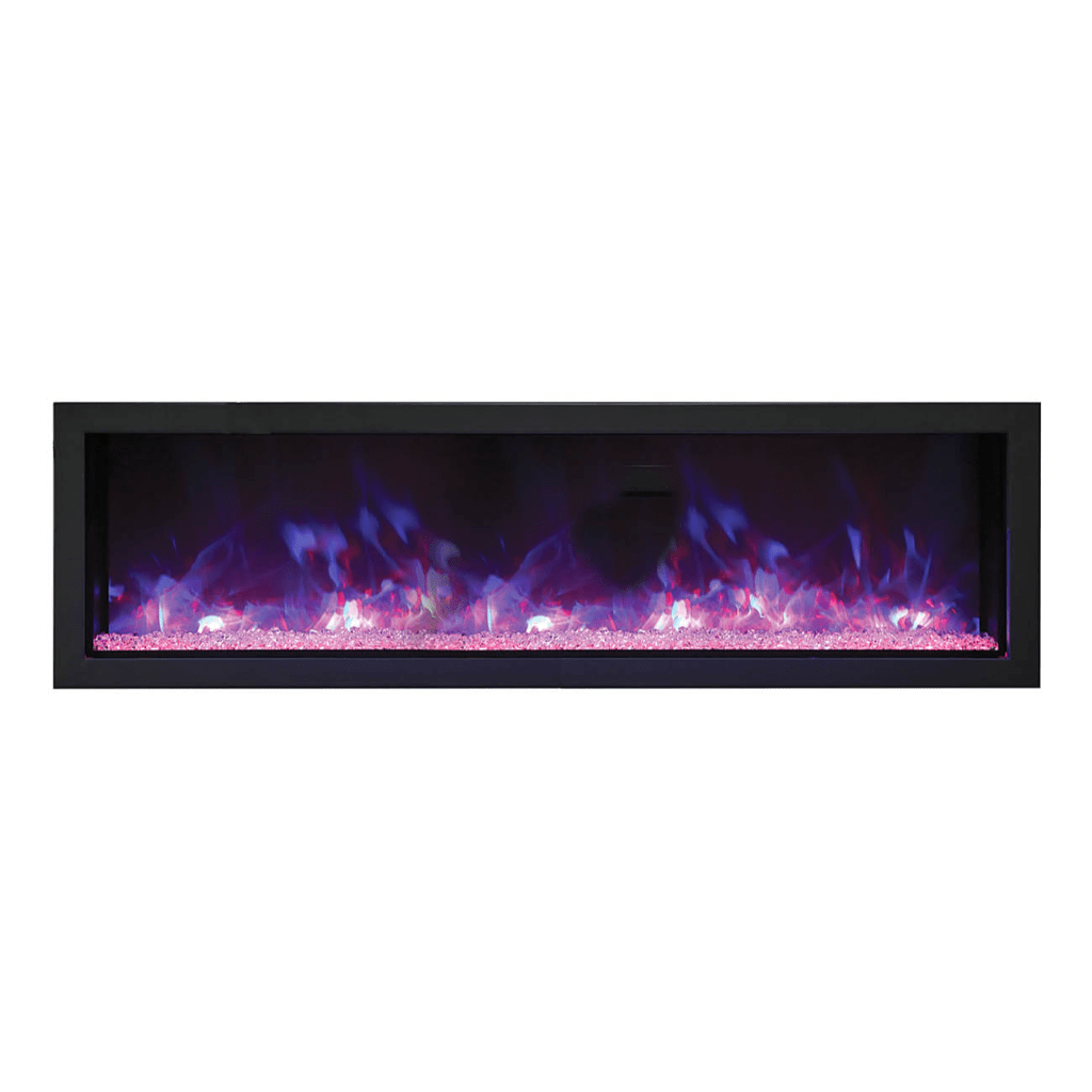 Fireplace Remii by Amantii 55″ Extra Slim Series Built-in Electric Fireplace with Black Steel Surround