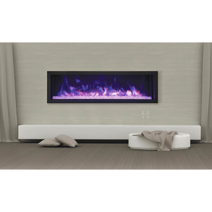 Remii by Amantii 55" Extra Slim Series Built-in Electric Fireplace with Black Steel Surround