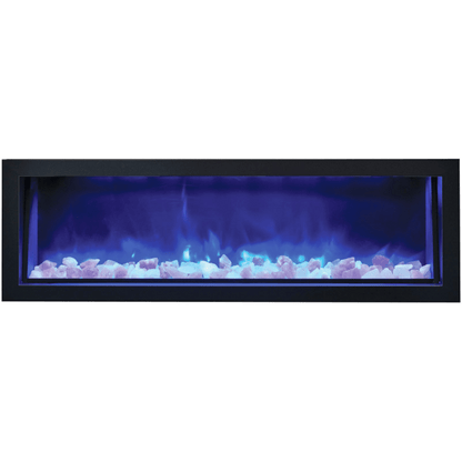 Remii by Amantii 55" Extra Tall Series Built-in Electric Fireplace with Black Steel Surround