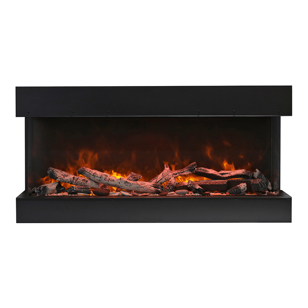 Remii by Amantii 60" BAY-SLIM Series 3 Sided Glass Electric Fireplace