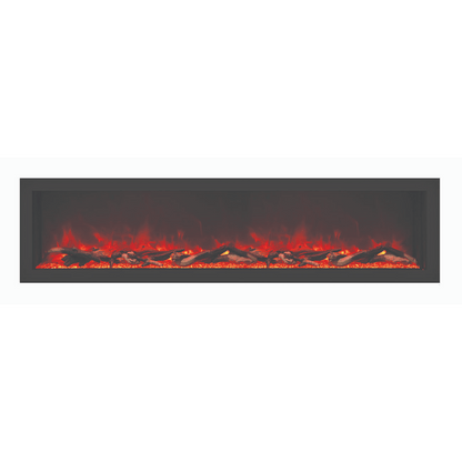 Remii by Amantii 65" Deep Series Built-in Electric Fireplace with Black Steel Surround