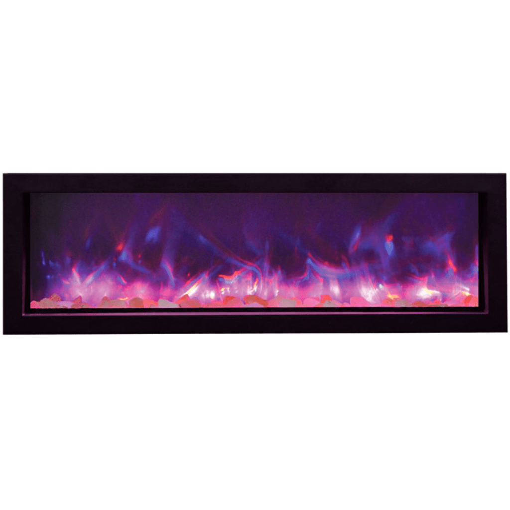 fireplace Remii by Amantii 65″ Extra Tall Series Built-in Electric Fireplace with Black Steel Surround