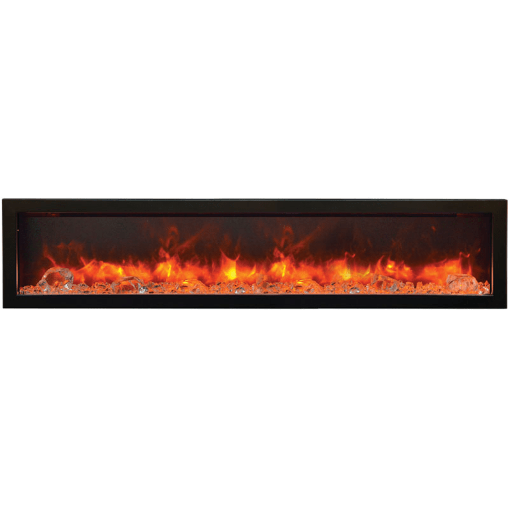 Remii by Amantii 65" Extra Tall Series Built-in Electric Fireplace with Black Steel Surround