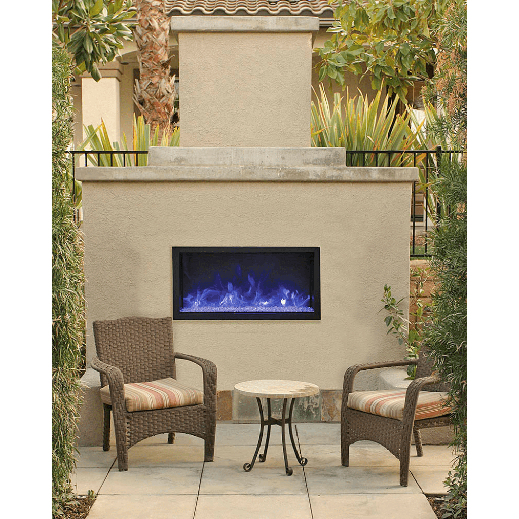 Remii by Amantii 65" Extra Tall Series Built-in Electric Fireplace with Black Steel Surround