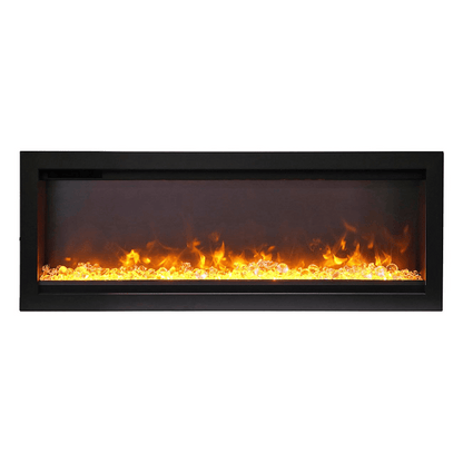 fireplace Remii by Amantii 74″ WM-B Series Electric Fireplace with Glass and Black Steel Surround
