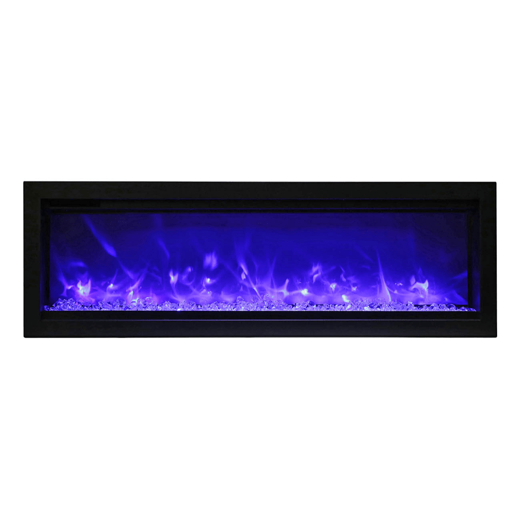 Remii by Amantii 88" WM-B Series Electric Fireplace with Glass and Black Steel Surround