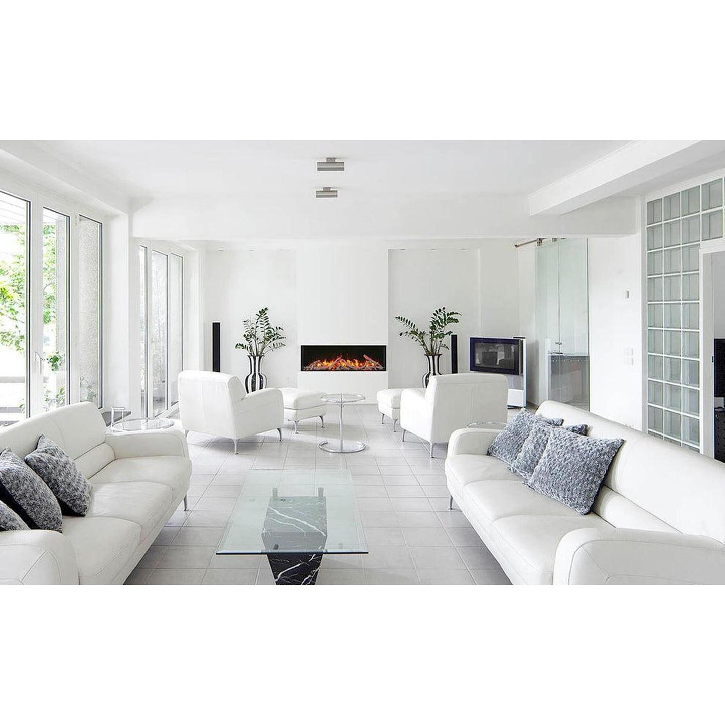 Remii by Amantii Bay Slim 40" 3-Sided Indoor / Outdoor Smart Electric Fireplace