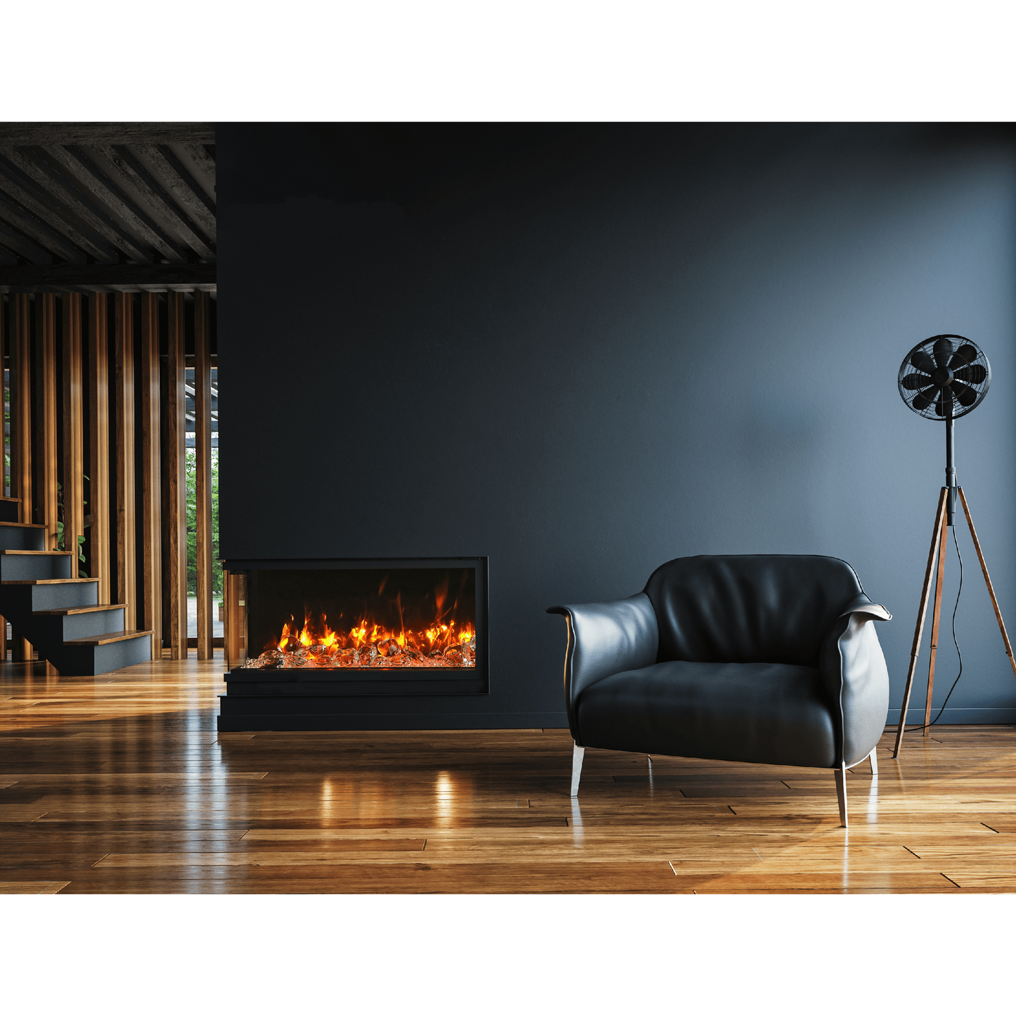 Remii by Amantii Bay Slim 60" 3-Sided Indoor / Outdoor Smart Electric Fireplace