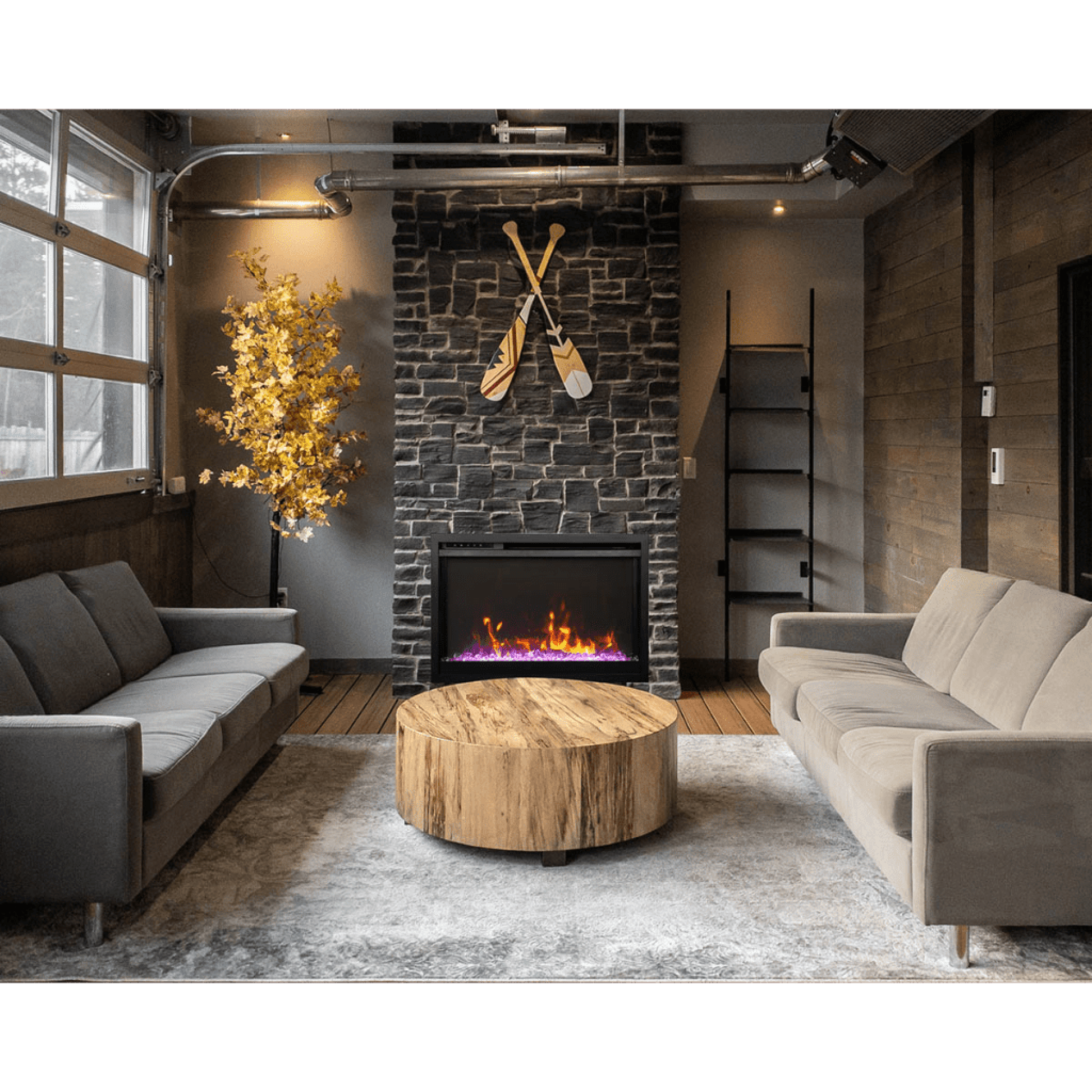 Remii by Amantii Classic Extra Slim 26" Buil-in Smart Electric Fireplace With Black Steel Surround