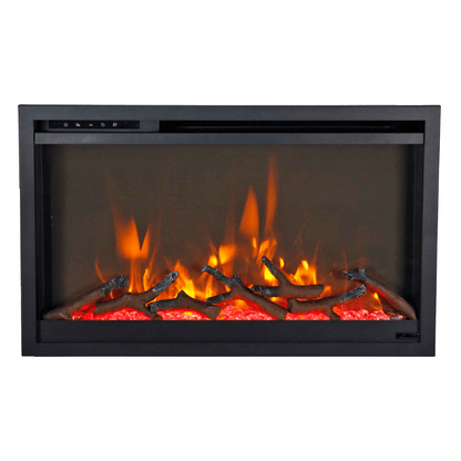 Remii by Amantii Classic Extra Slim 26" Buil-in Smart Electric Fireplace With Black Steel Surround