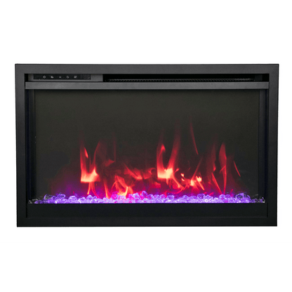 Remii by Amantii Classic Extra Slim 30" Buil-in Smart Electric Fireplace With Black Steel Surround