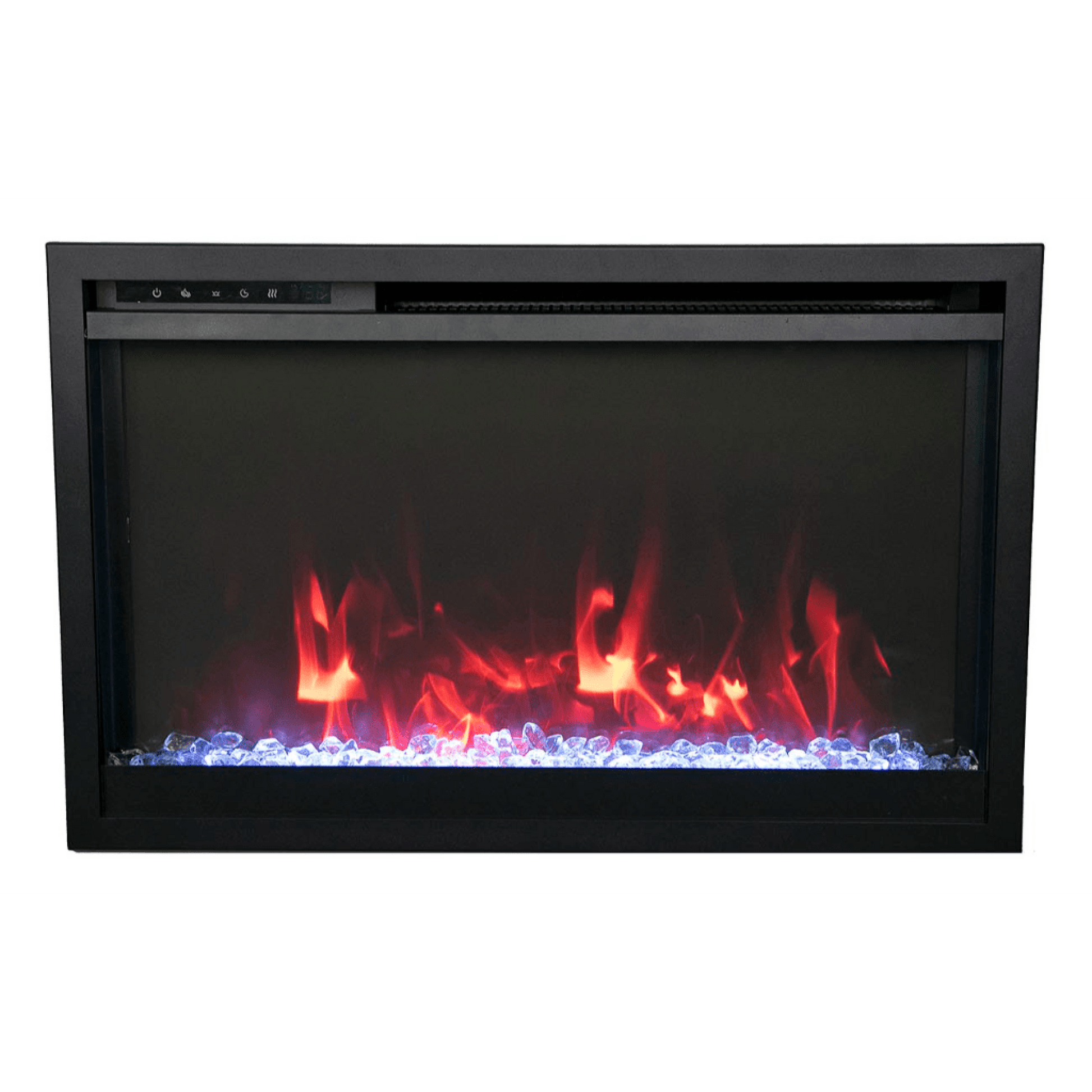 Remii by Amantii Classic Extra Slim 30" Buil-in Smart Electric Fireplace With Black Steel Surround