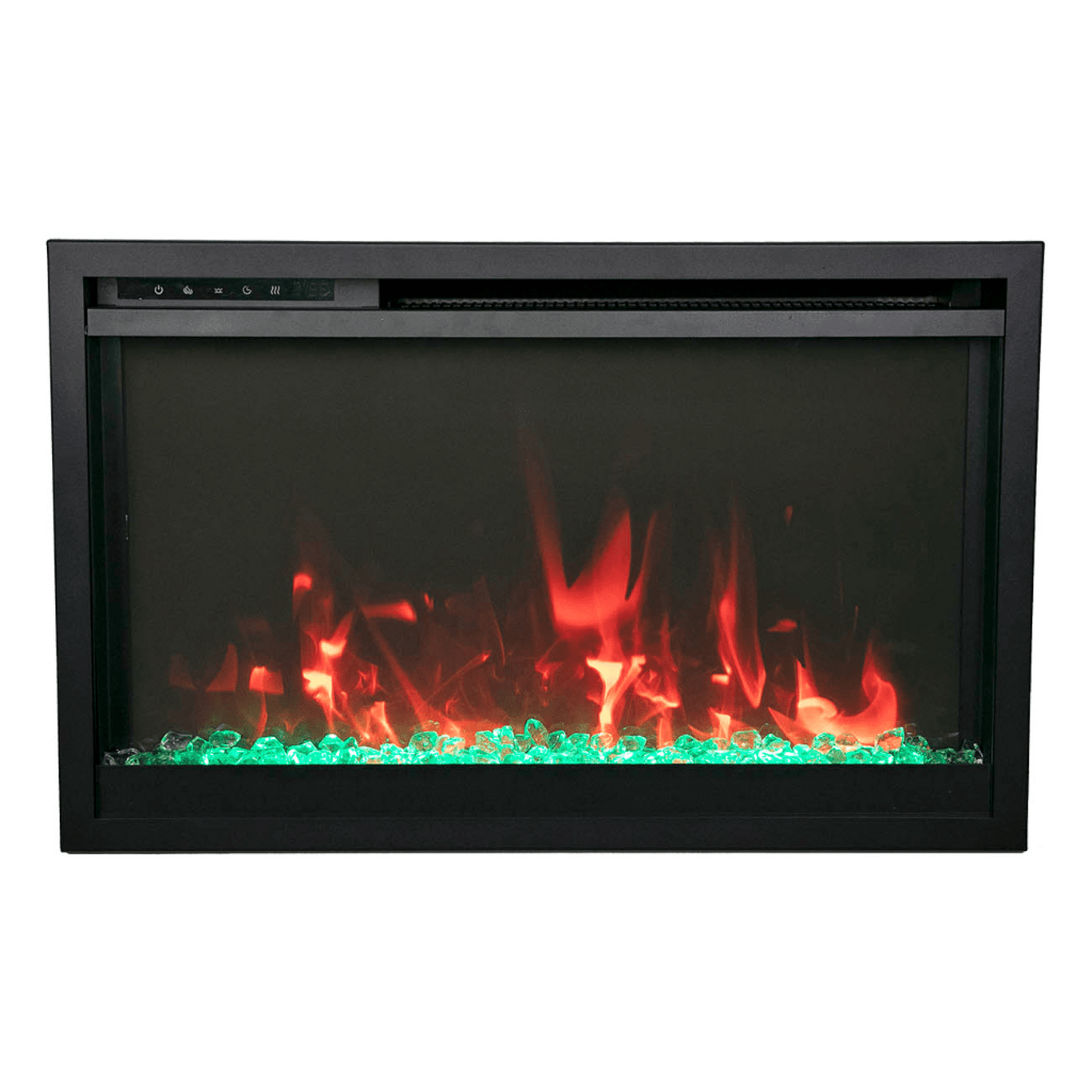 Remii by Amantii Classic Extra Slim 30" Buil-in Smart Electric Fireplace With Black Steel Surround
