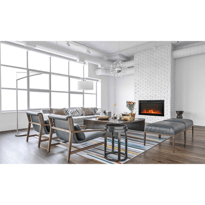 Remii by Amantii Classic Extra Slim 30" Buil-in Smart Electric Fireplace With Black Steel Surround